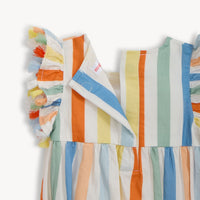 Multi Stripe Woven Tassle Bubble Romper