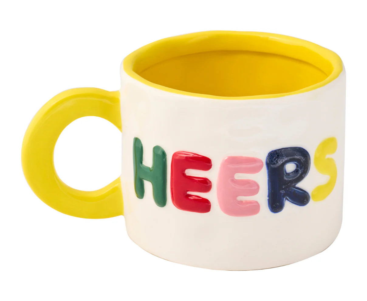 Ceramic Message Mug "Cheers" 14oz