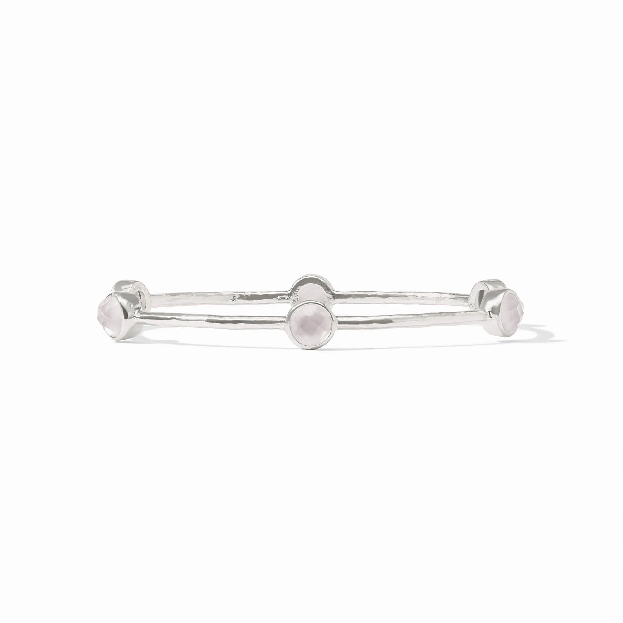 Milano Luxe Bangle-Silver Iridescent Clear Crystal