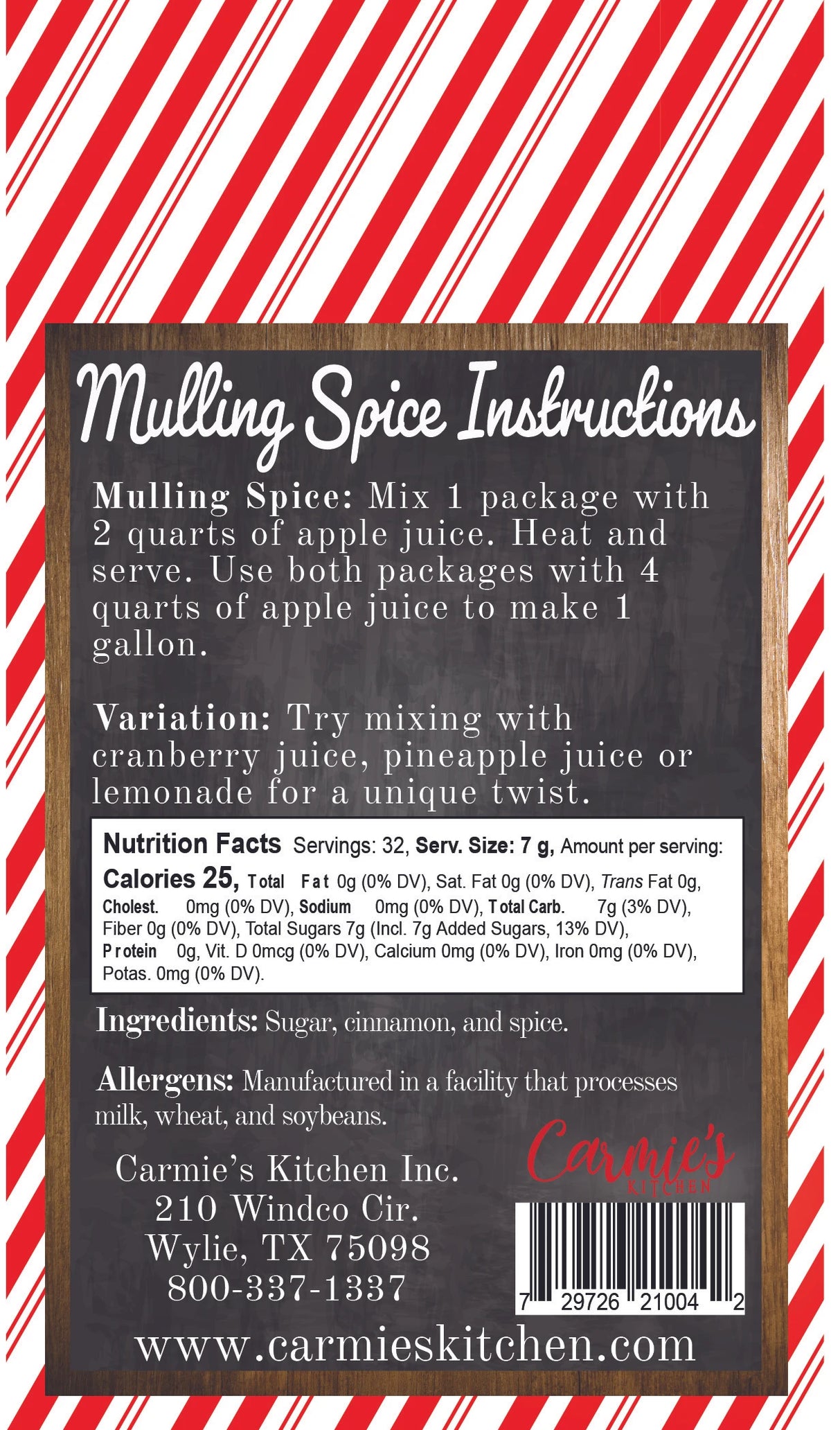 Mulling Spice Spiced Cider Mix