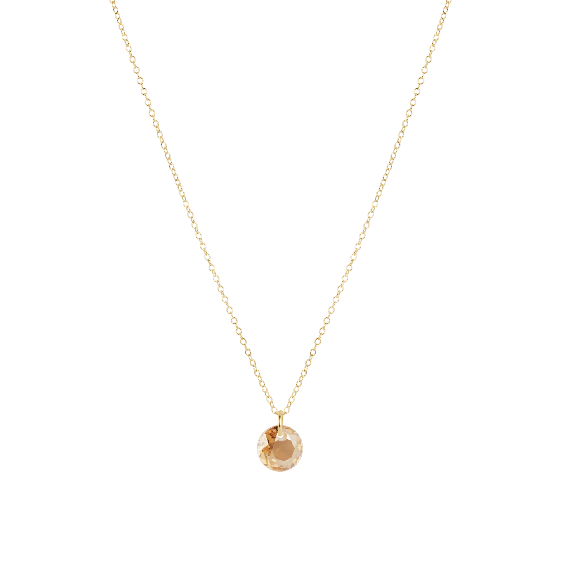 16" Gold Chain with yellow November birthstone pendant