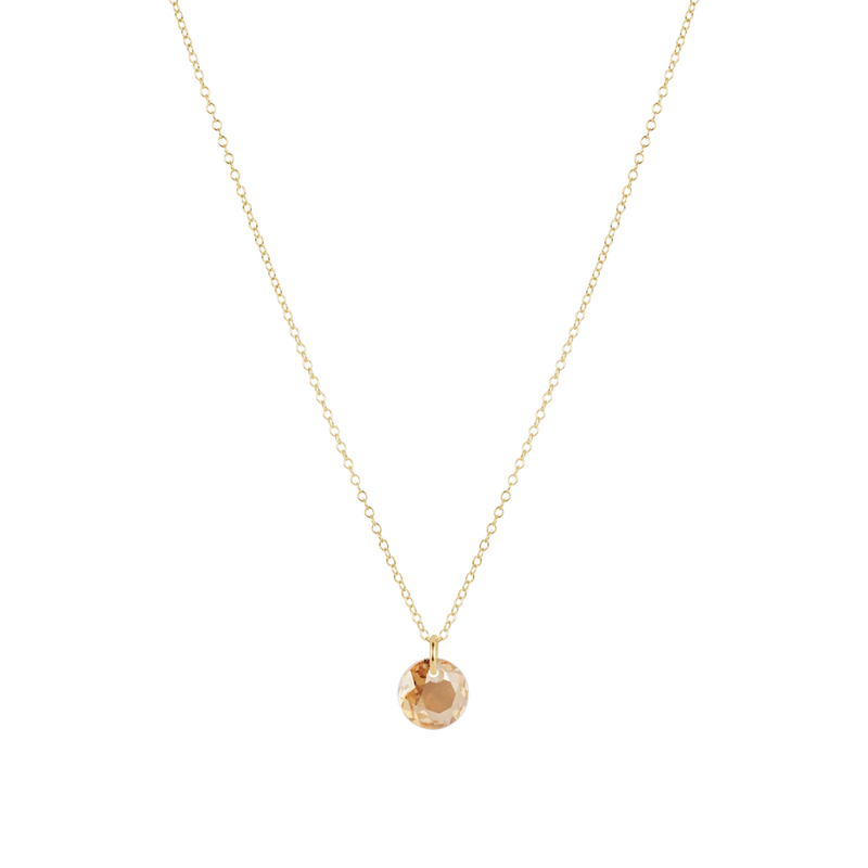 16" Gold Chain with yellow November birthstone pendant