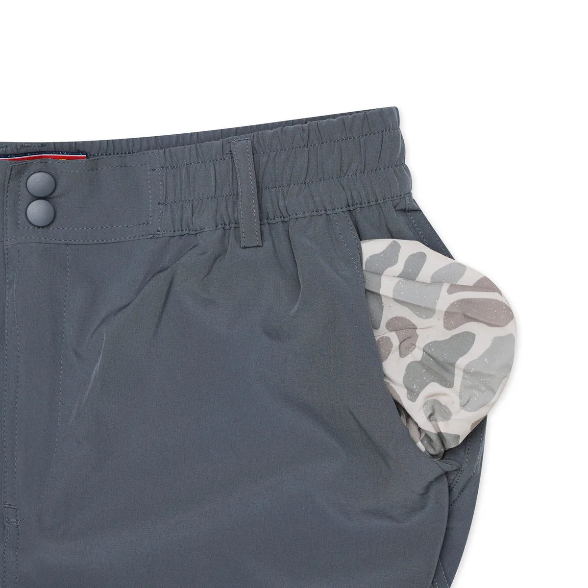 Everyday Short - River Rock Grey - Classic Deer Camo Pocket-7" Inseam