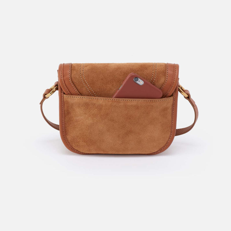 Kiva Small Crossbody in Suede Leather- Oak Barrel