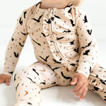Spooky Bats Ruffled Footie