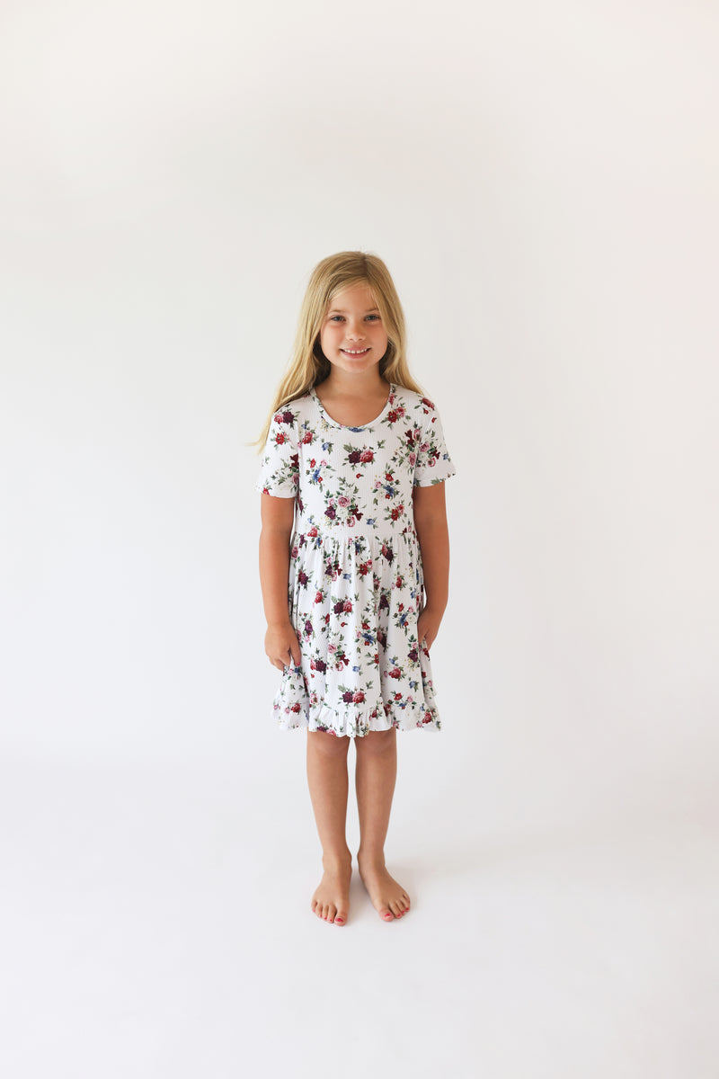 Philippa- Short Sleeve Ruffled Twirl Dress