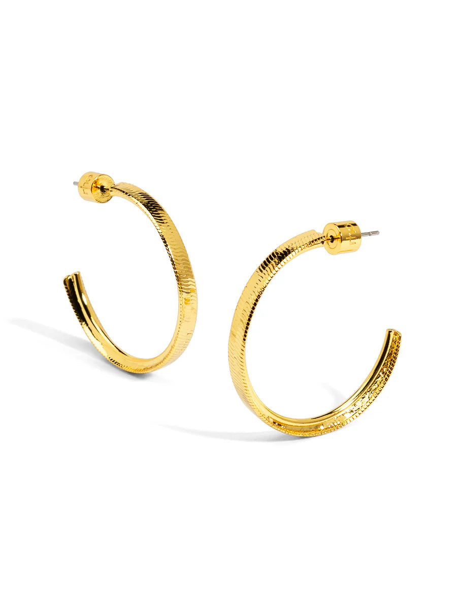 Herringbone Chain Hoop Earrings