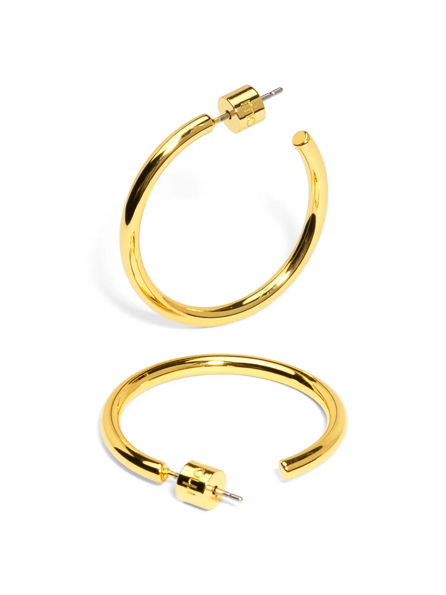 Small Thin Hoop Earrings-Gold