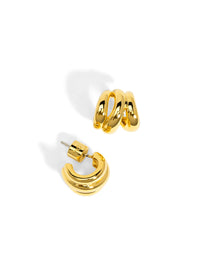 Claw Huggie Earrings-Gold