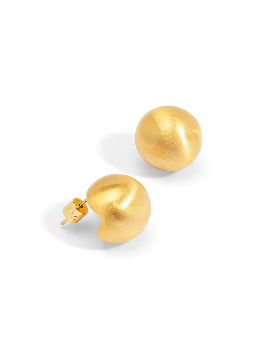 Brushed Gold Round Stud