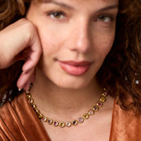 Rainbow Tennis Neckalce- Gold- Champagne Radiance