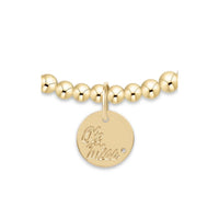 eCOLLEGIATE Classic Gold 3MM Bracelet-Ole Miss Disc