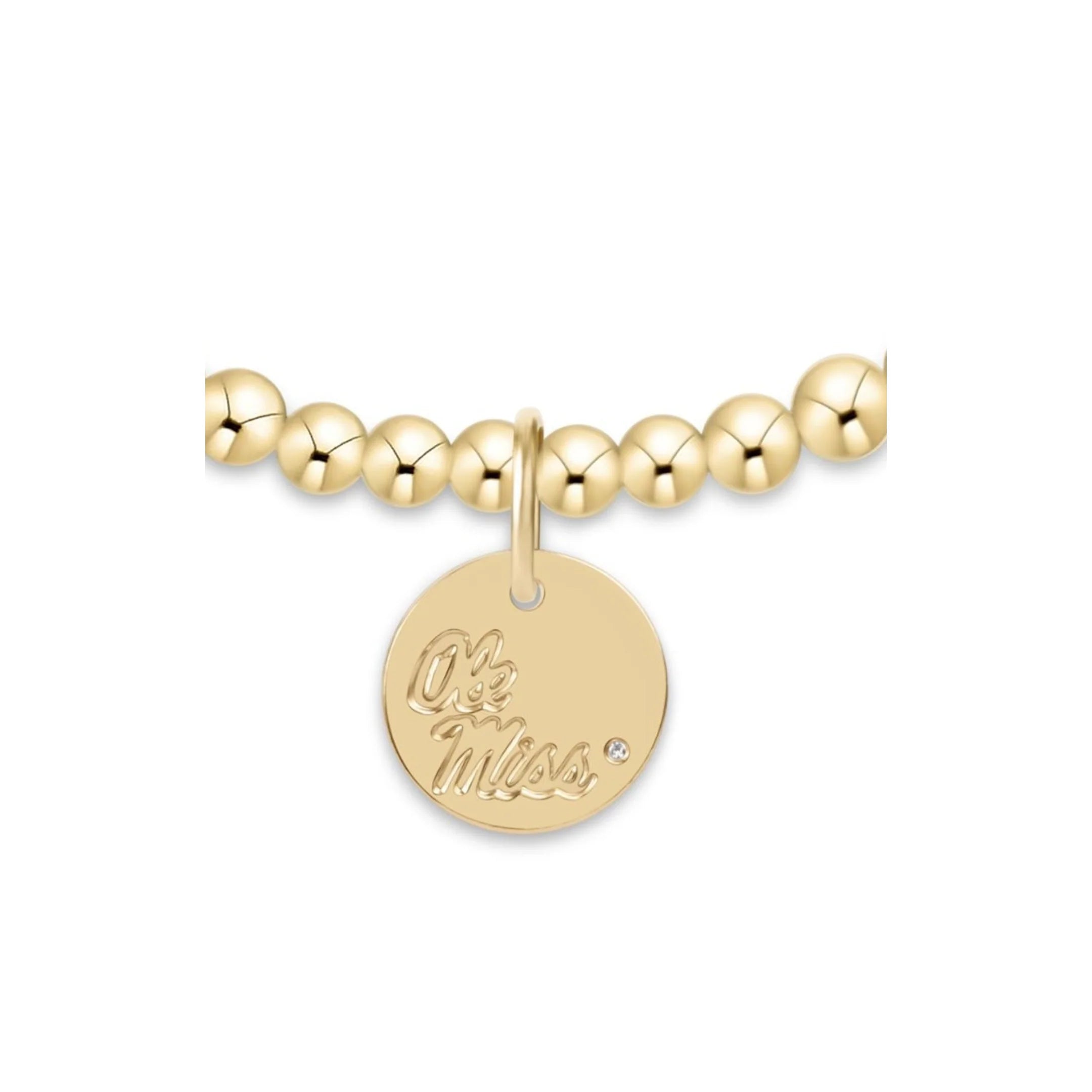 eCOLLEGIATE Classic Gold 3MM Bracelet-Ole Miss Disc