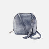 Nash Crossbody- Metallic Leather Blue Pewter