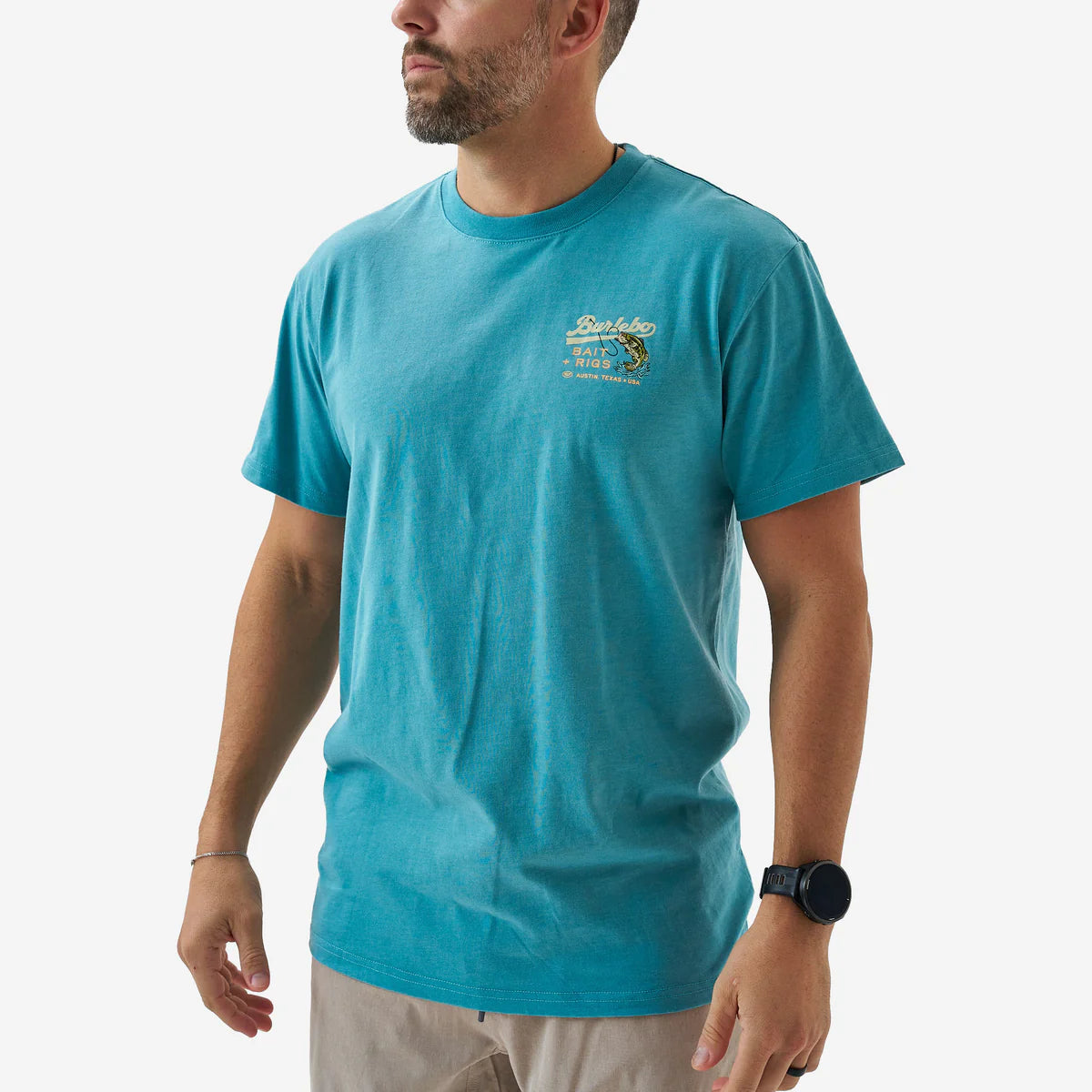 Short Sleeve Tee - Bait And Rigs - Cyan