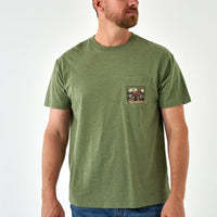 Adult Short Sleeve Tee-Duck Dog Stamp-Heather Olive