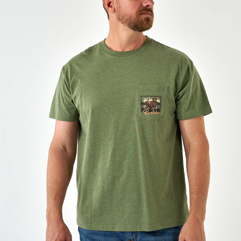 Adult Short Sleeve Tee-Duck Dog Stamp-Heather Olive