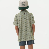 Youth Performance Polo-Flying Ducks-Green