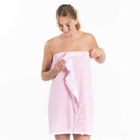 Seersucker Spa Wrap - Pink