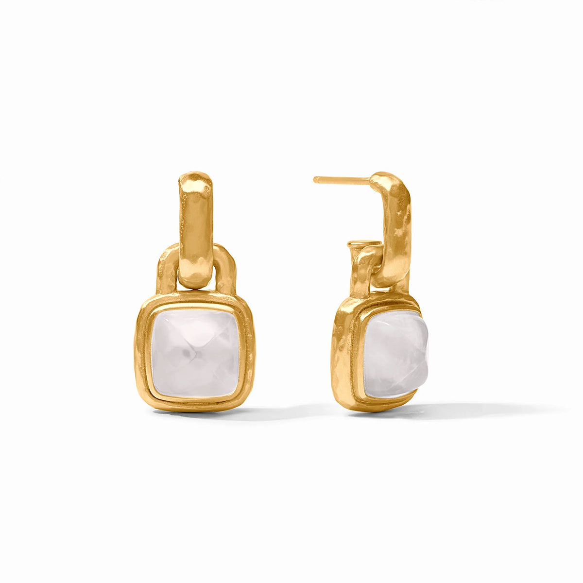 Sahara Hoop & Charm Earring-Irridescent Clear Crystal