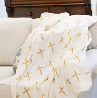 La Croix Throw- Soft White/Gold