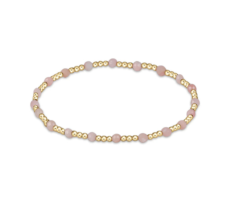 Gemstone Gold Sincerity Pattern 3MM Bead - Pink Opal