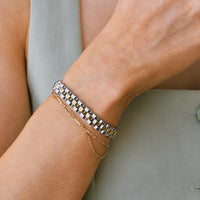 Two- Toned Watch Band Bracelet