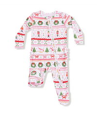 Two Way Zipper Footie-Sugar Plum Fairy-Nutcracker Fair Isle