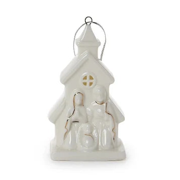 Light Up Manger Ornament