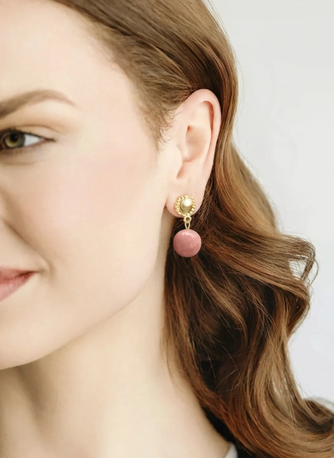 Palmera Studs-Pink Quartz