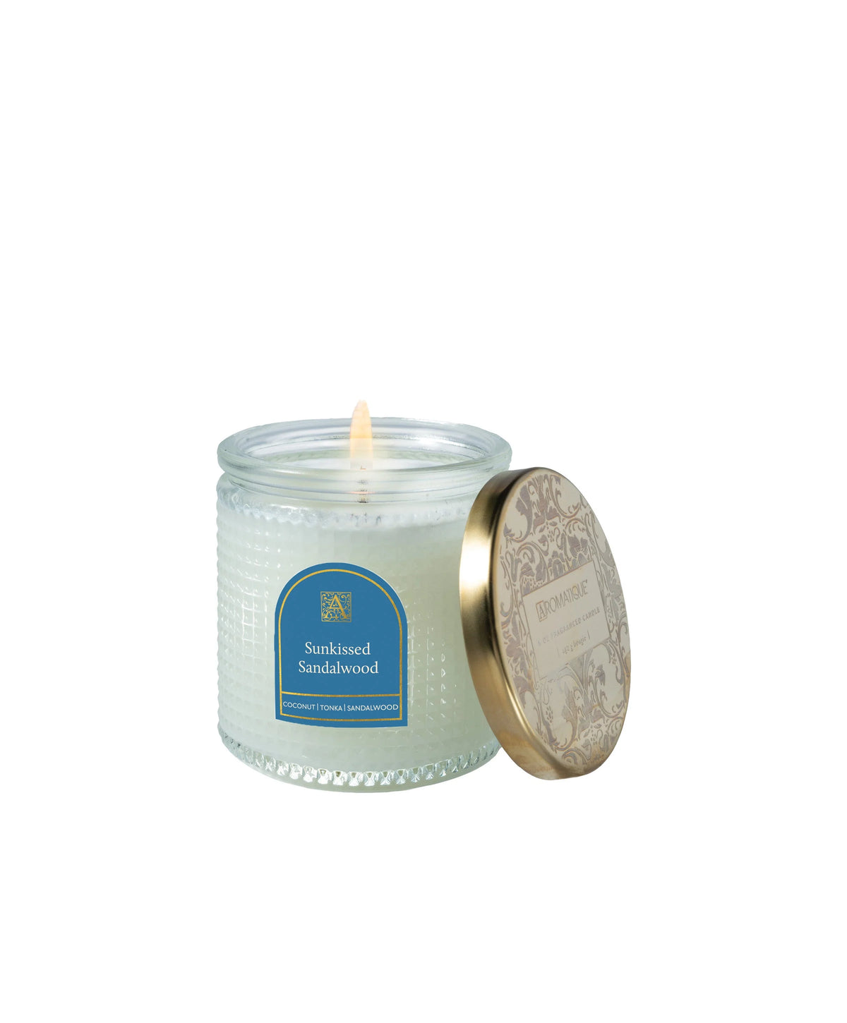 Sunkissed Sandalwood Textured Glass Candle Candle