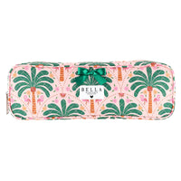 Quilted Hair Tool Bag - Pink + Palm Trees