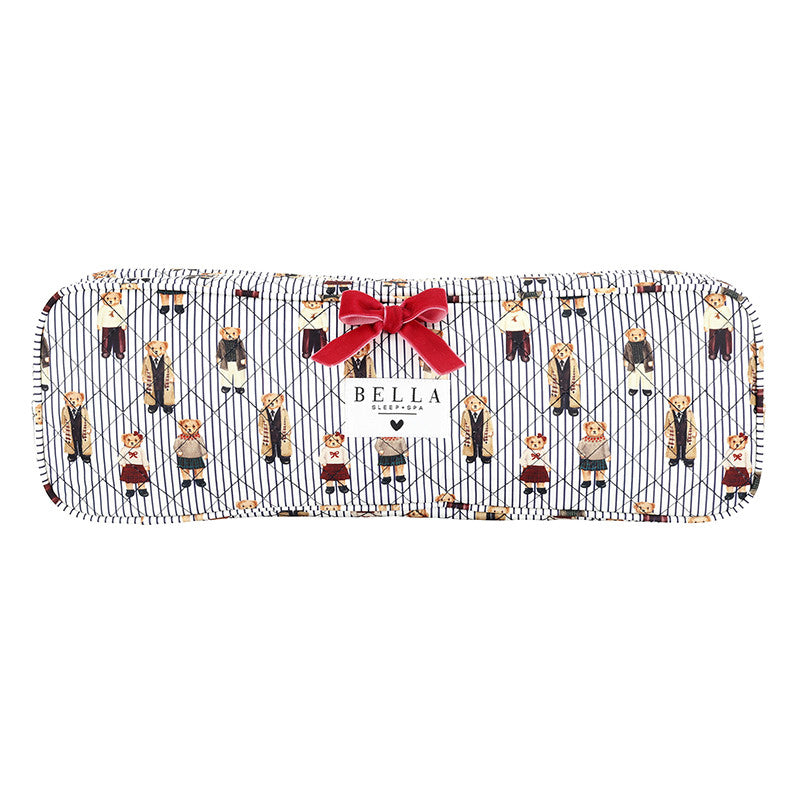 Quilted Hair Tool Bag - Navy stripes & Bears