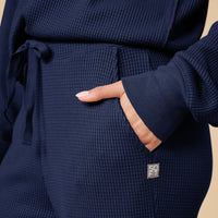 AirThermal Knit V-Neck with Raw Hem and Long Pant - Midnight