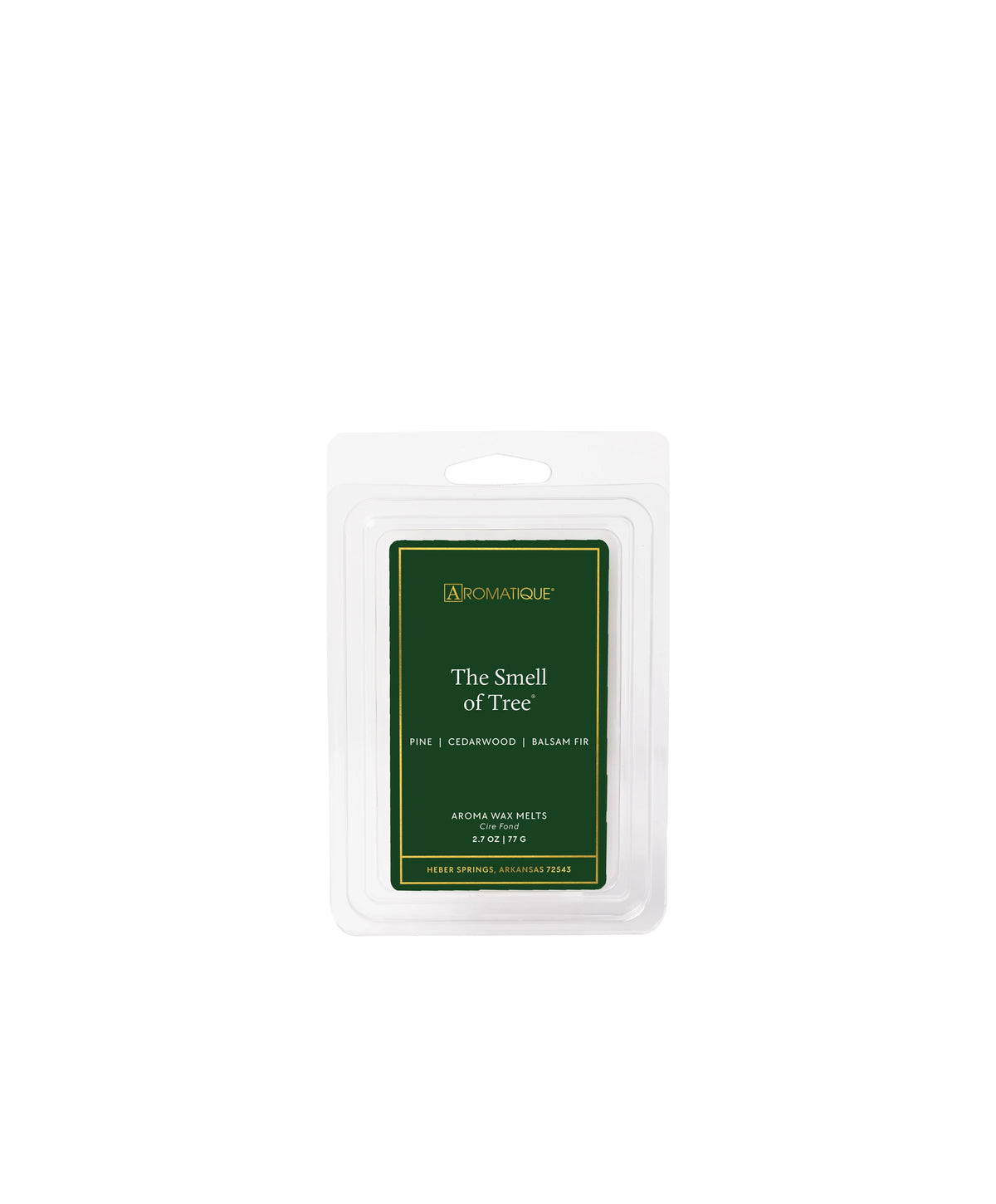 A 4-piece wax melt package from the brand Rhythmique, featuring a green label titled 'The Smell of Tree' with pine, cedarwood, and balmyte scents, set against a plain white background.