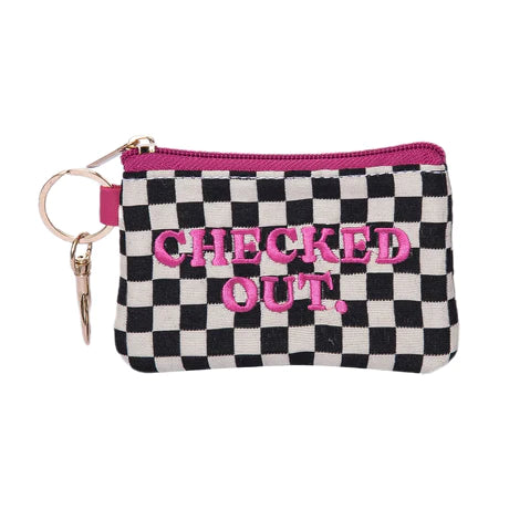 Checkered Zip Wallet