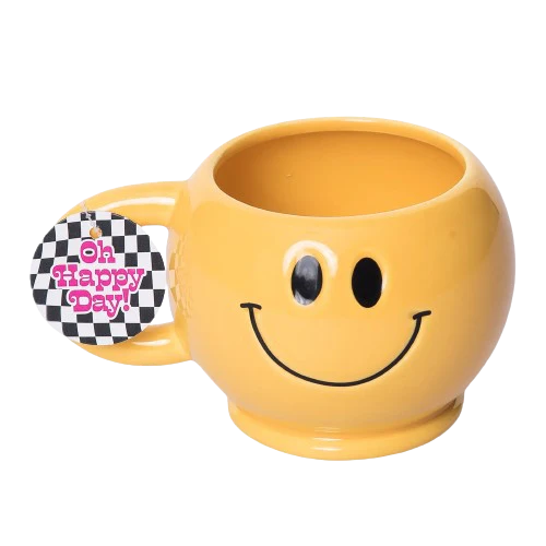 SHAPED CERAMIC SMILEY MUG