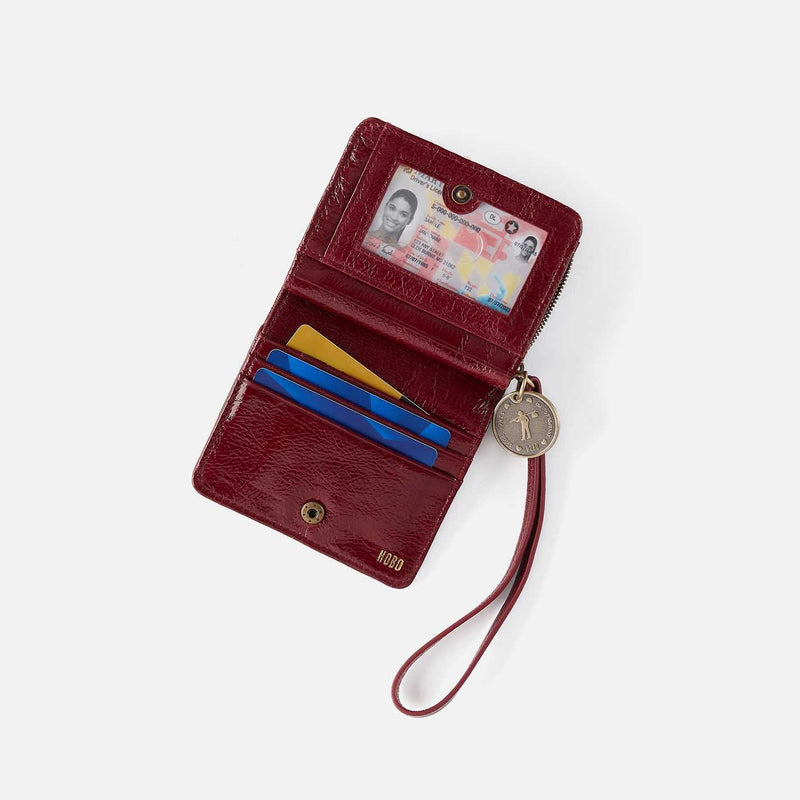 Coin Wristlet Wallet- Garnet Gloss