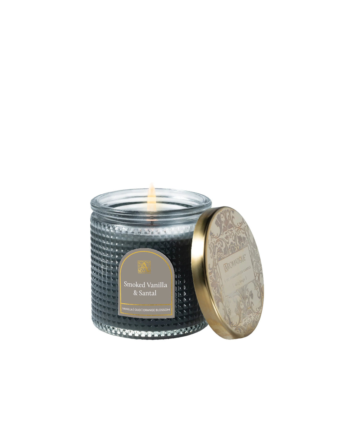 Smoked Vanilla & Santal Textured Glass Candle