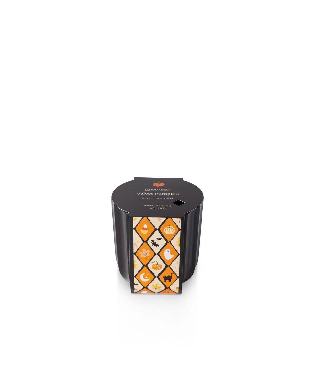 Velvet Pumpkin Ribbed Glass Candle