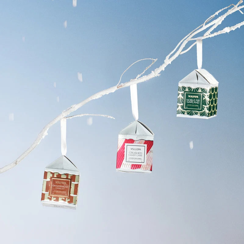 Crushed Candy Cane Ornament Pedestal Candle