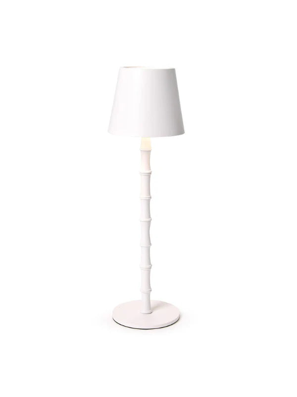 White Bamboo Bamboo LED Cordless + Rechargable Table Lamp