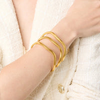 Gold Wave Bangle