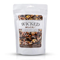 Wicked Mix chocolate-laced snack mix packaging on a white background