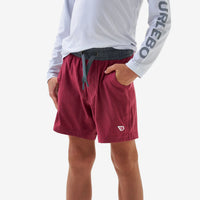 Youth Athletic Short - Cardinal - Topo Desert Camo Liner