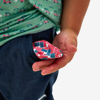 Youth Athletic Short - Heather Navy - American Flag Liner
