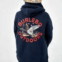 Youth - Fleece Hoodie - Old School Duck Hunt - Navy