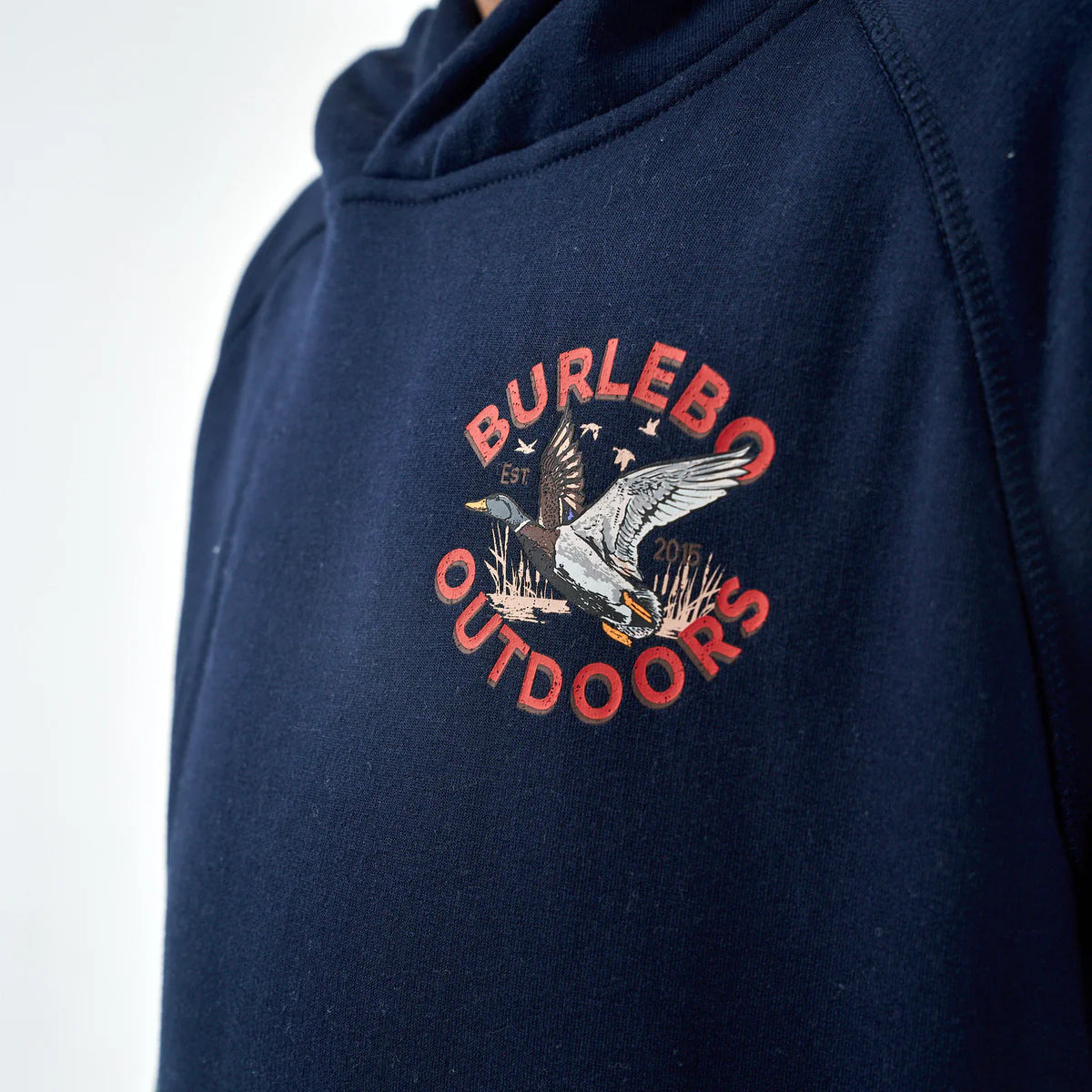 Youth - Fleece Hoodie - Old School Duck Hunt - Navy