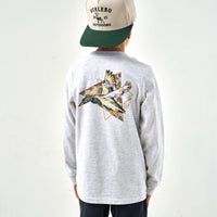 Youth Long Sleeve Tee - Pintail Triangle Duck - Ash Grey