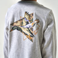 Youth Long Sleeve Tee - Pintail Triangle Duck - Ash Grey